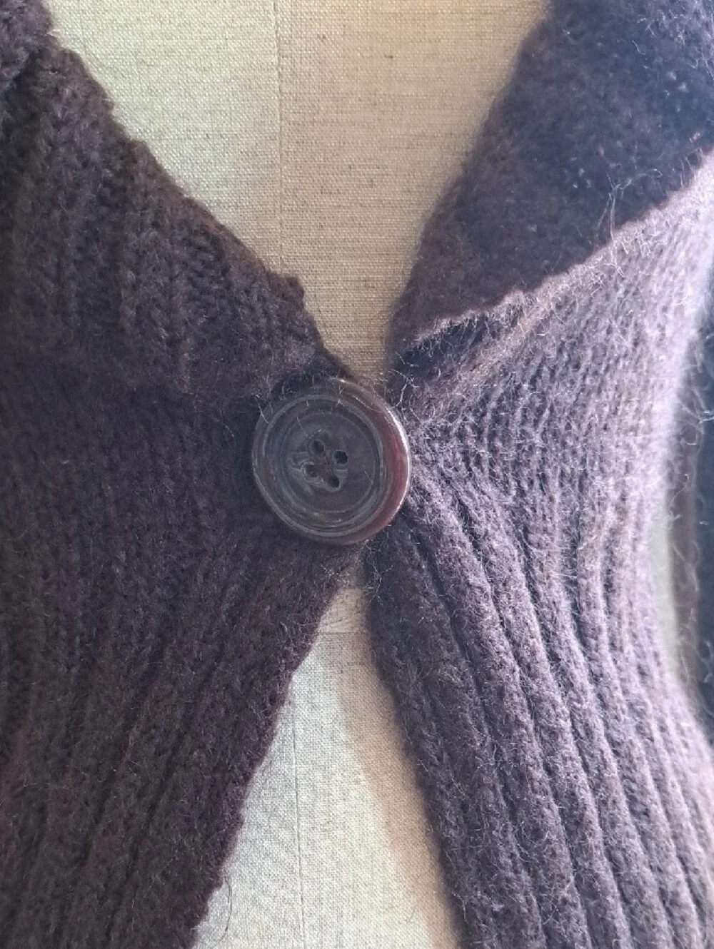 H&M Plum Shawl-Collar Single-Button Knit Cardigan - Picture 2 of 5
